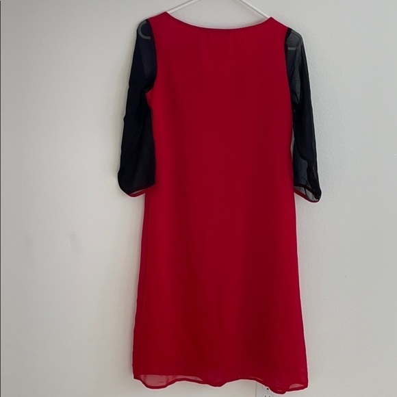 Indian Red kurti with black medallion print small - Picture 4 of 4